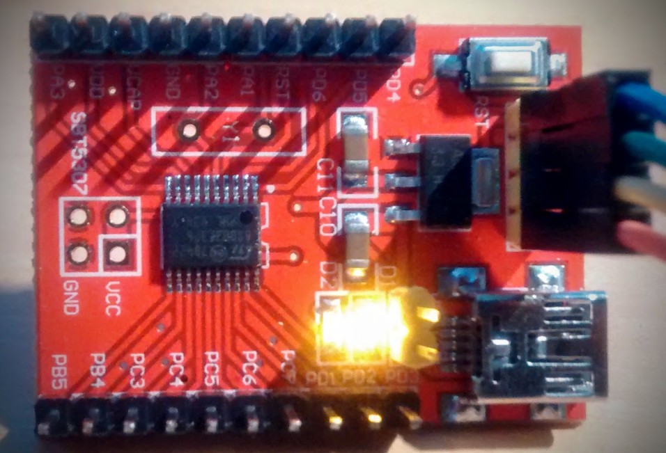stm8s003f3 LED blinking board