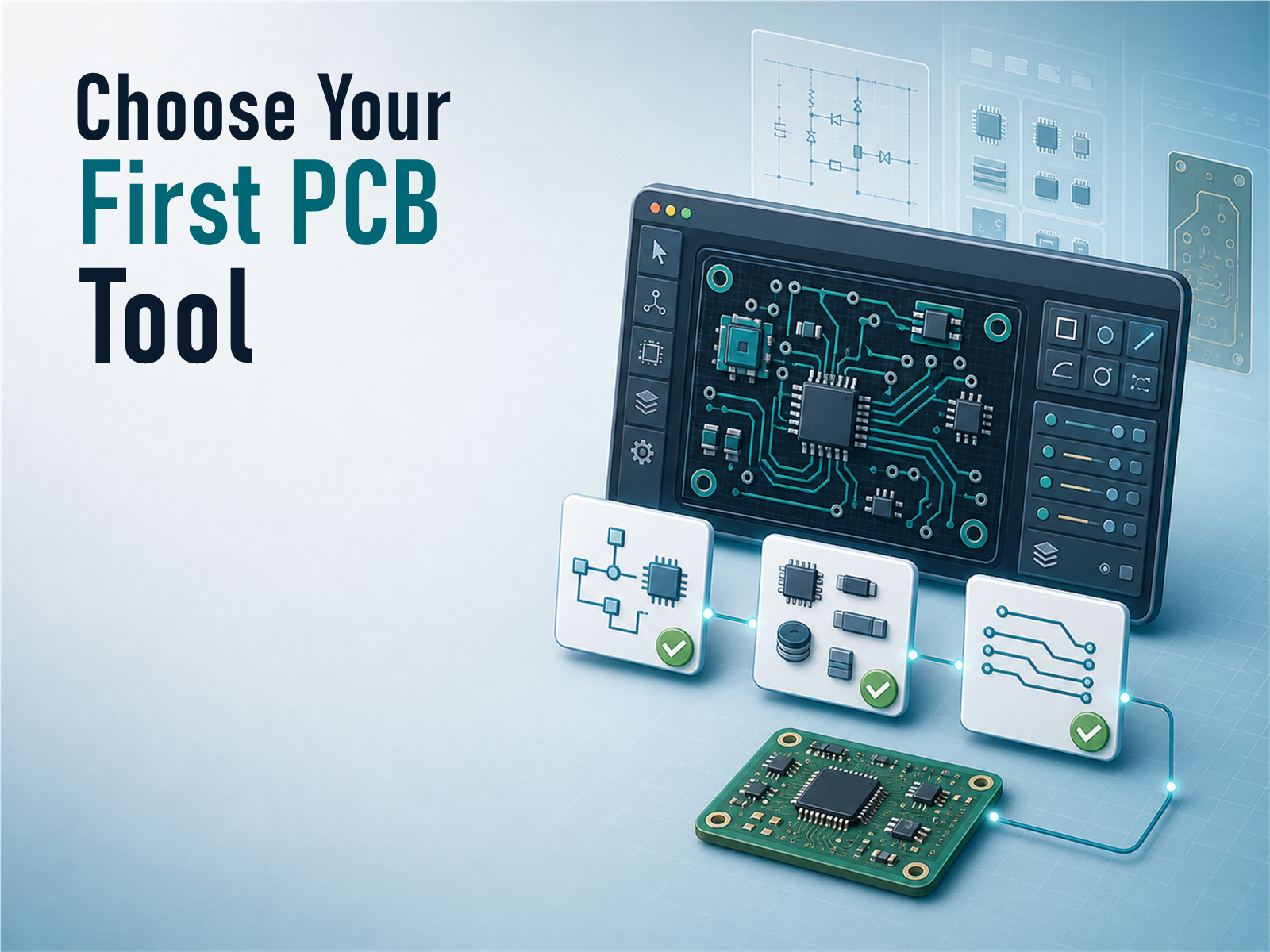 Feature image reading Choose Your First PCB Tool for Free PCB Design Software for Beginners and Hobbyists