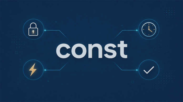 Medium navy const abstract feature image with sparse compile-time symbols
