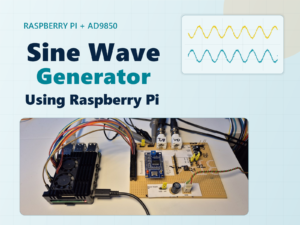 Raspberry Pi and AD9850 sine wave generator feature image with real bench hardware and measured oscilloscope waveforms